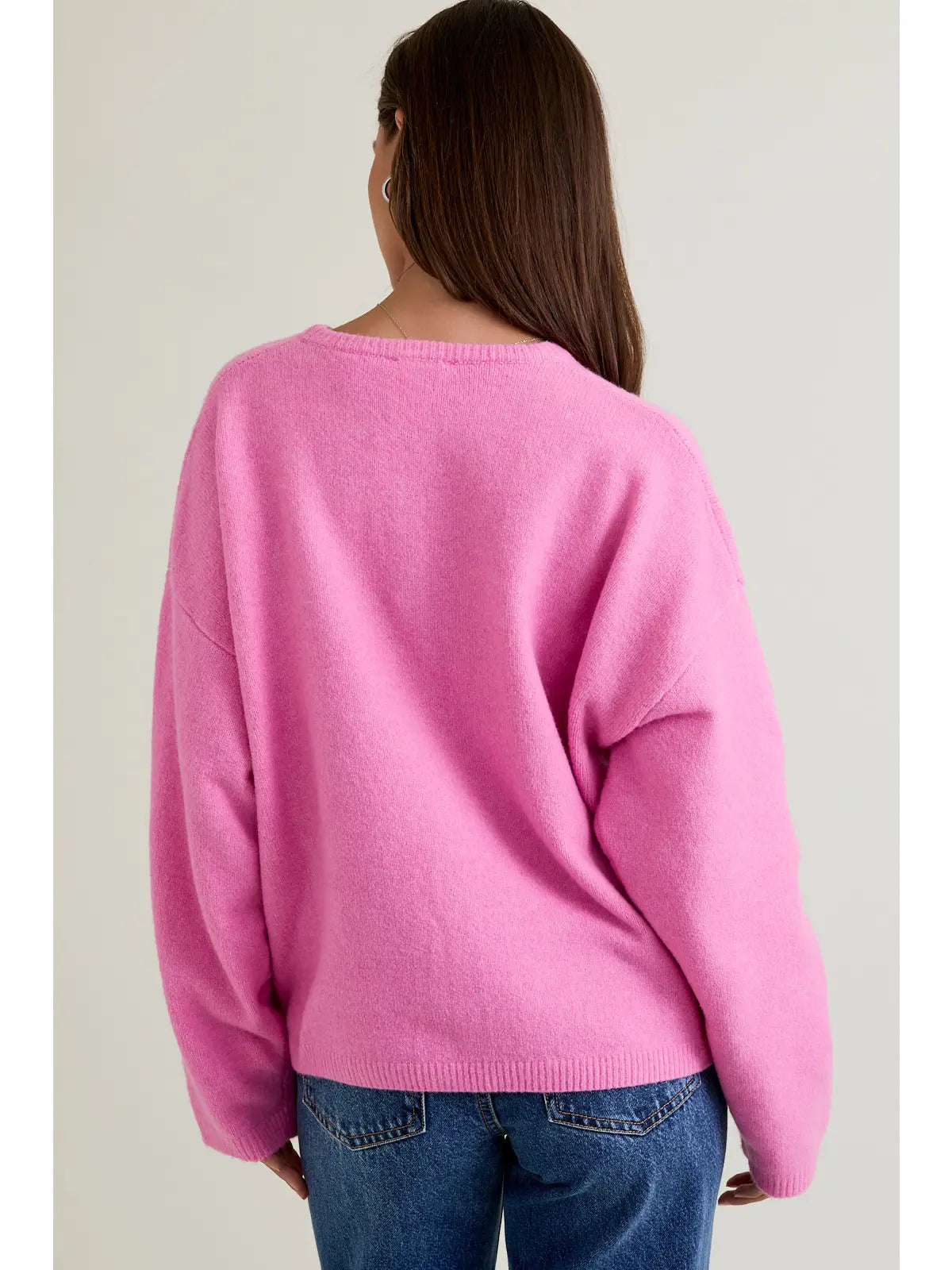 Long Sleeve Crew Neck Sweater Cardigan
