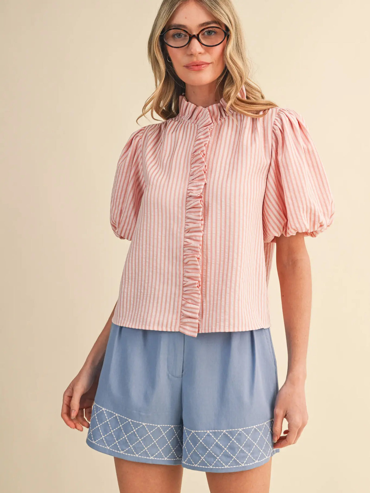 Striped Ruffled Blouse