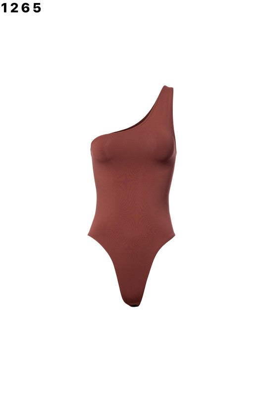 Double Layer One Shoulder Bodysuit