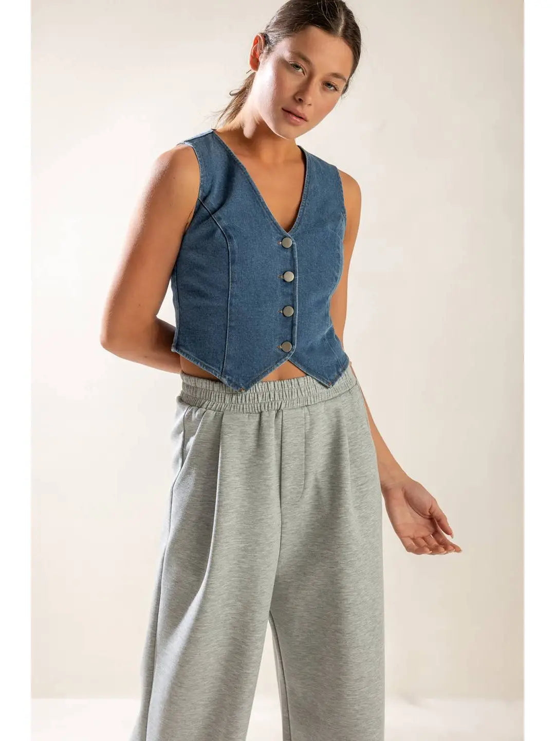 A Washed Denim Vest
