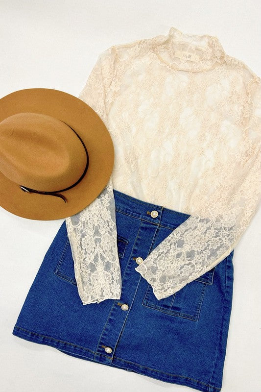 Floral Lace Long Sleeve Top