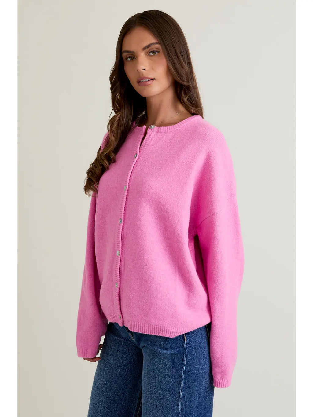 Long Sleeve Crew Neck Sweater Cardigan