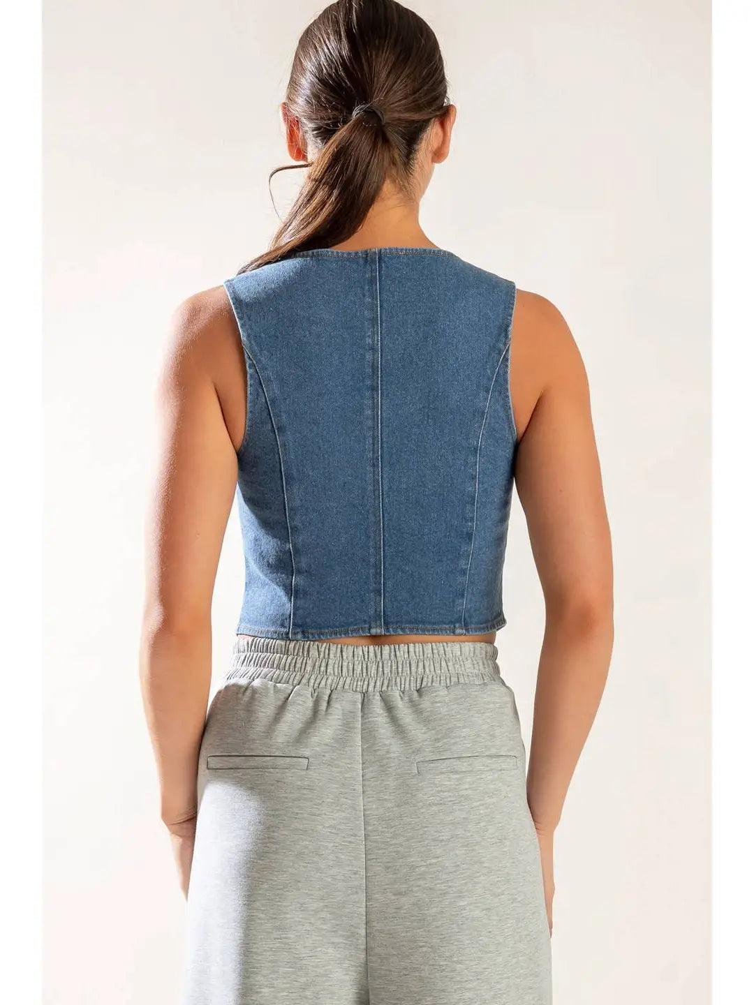 A Washed Denim Vest