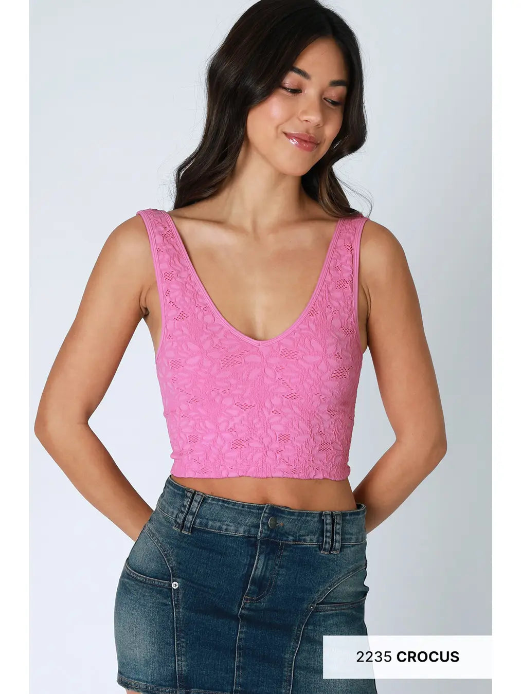 Lace V Neck Tank Top