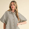 Bubble Sleeves Button Down