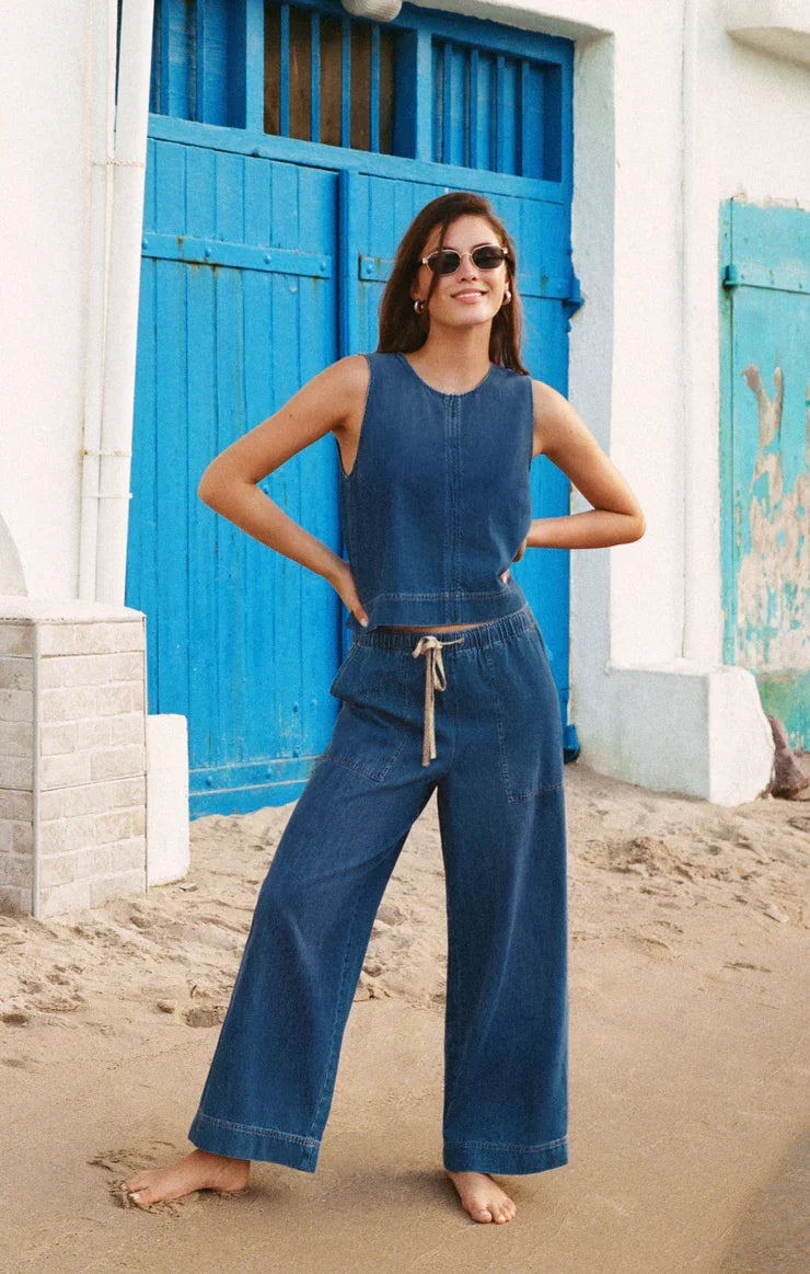Denim Cropped Tank