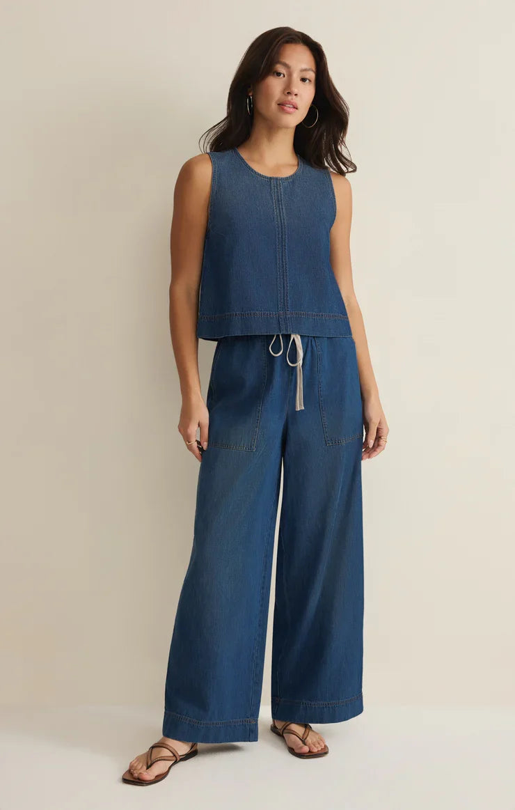 Denim Cropped Tank