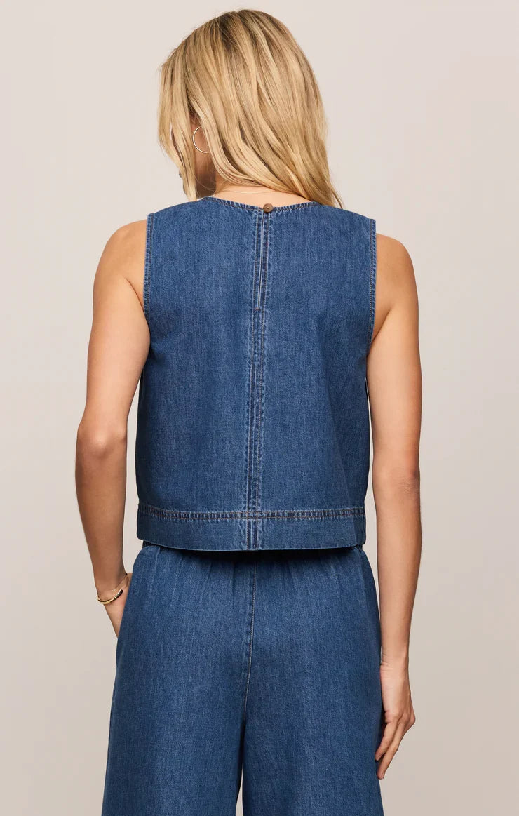 Denim Cropped Tank