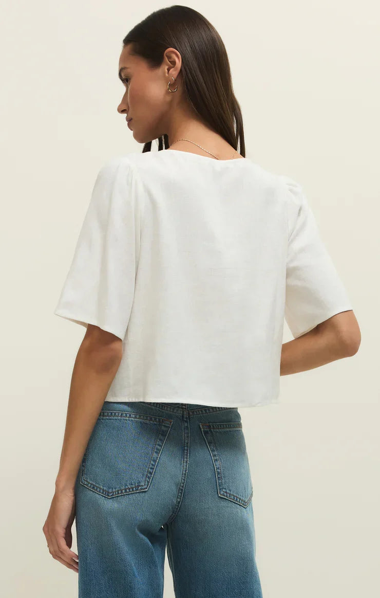 Belle Linen Cropped Top