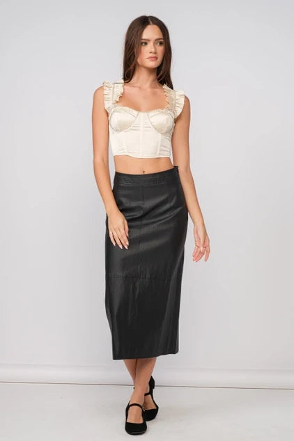 Rhinestone Trim Wing Strap Top