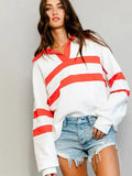 Spread Collar Contrast Top