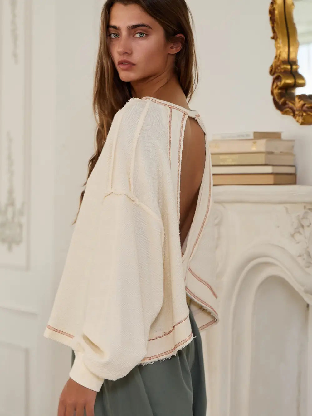 Open Back Oversized Top