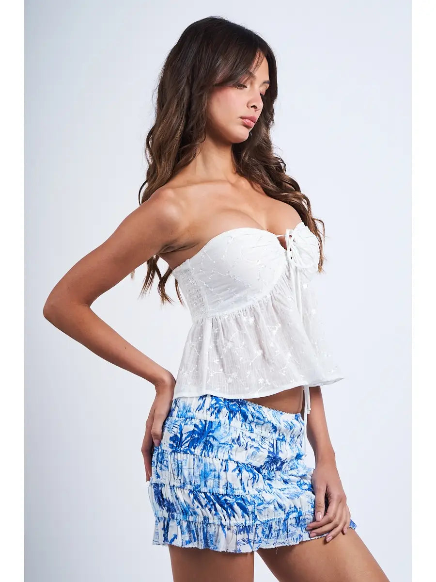 Floral Embroidered Crop Top