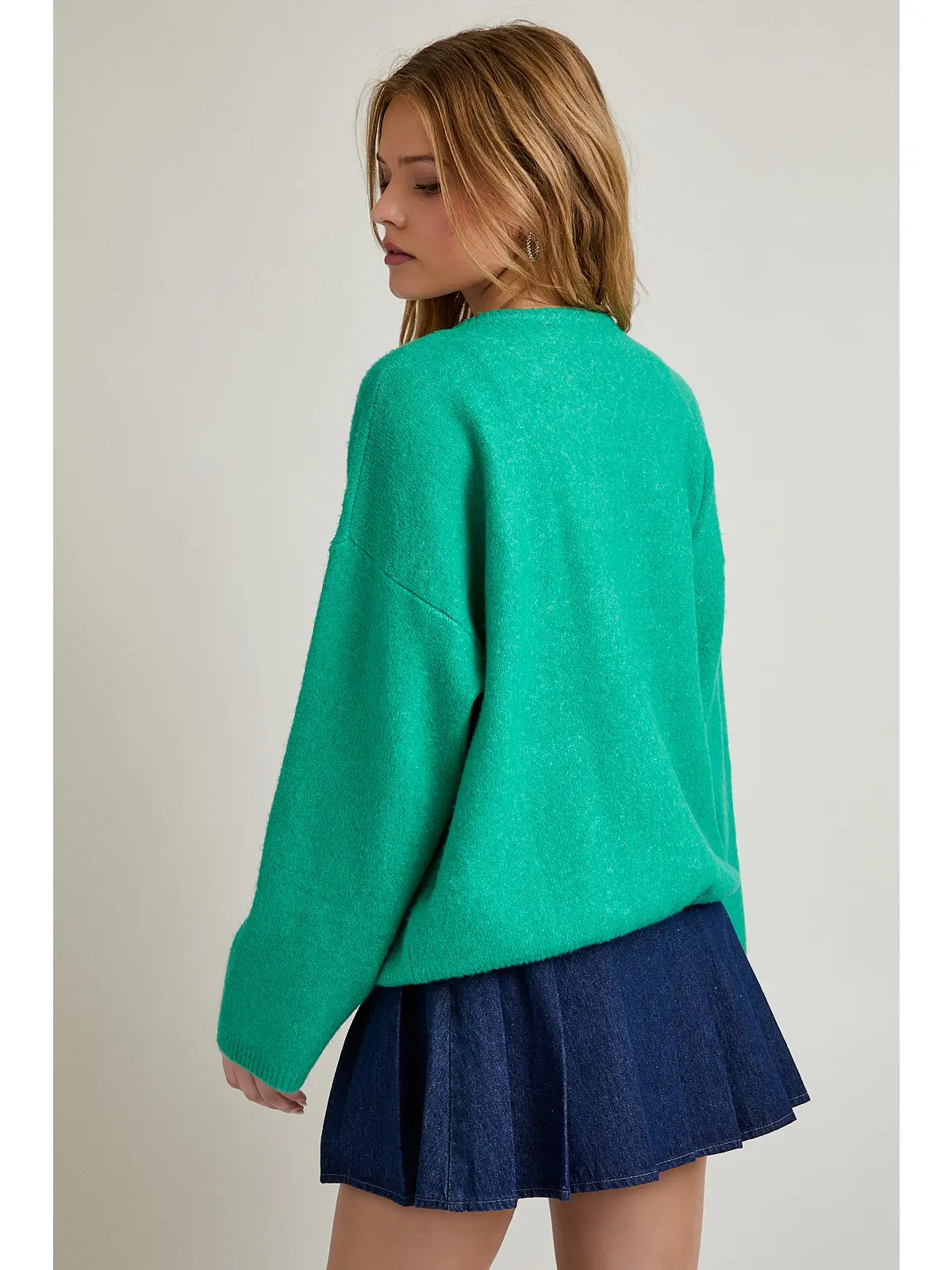 Long Sleeve Crew Neck Sweater Cardigan