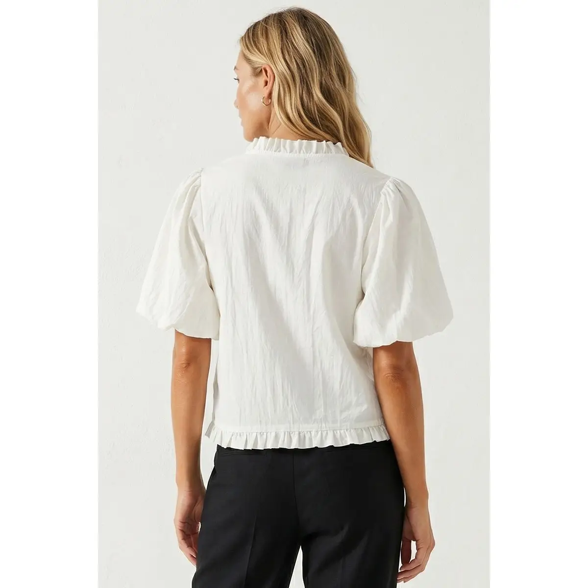 Ruffle Detail Bubble Top