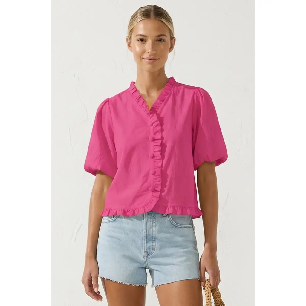 Ruffle Detail Bubble Top