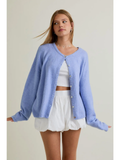 Long Sleeve Crew Neck Sweater Cardigan