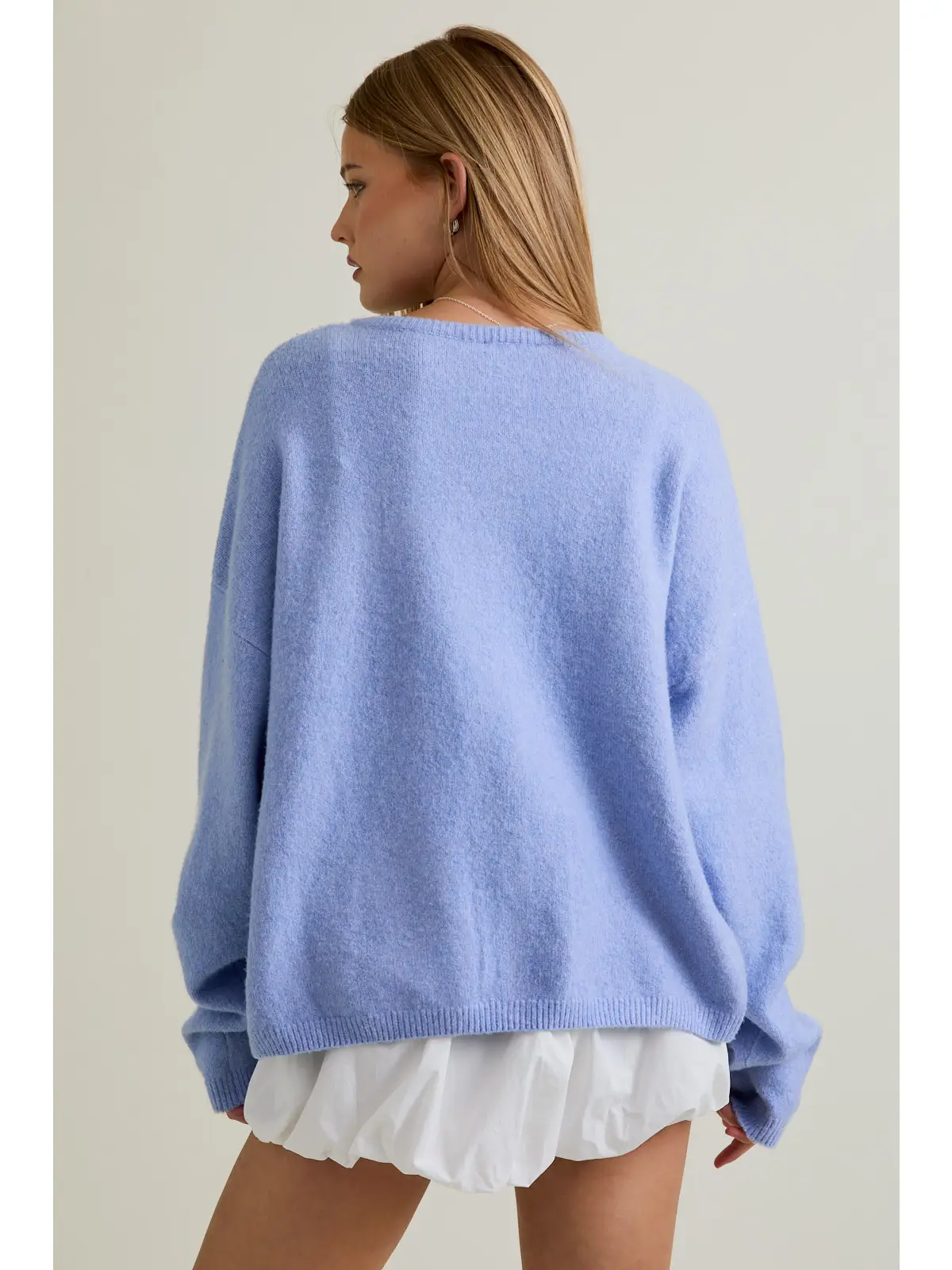 Long Sleeve Crew Neck Sweater Cardigan