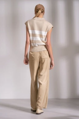 Sleeveless Collared Sweater