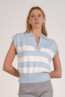 Sleeveless Collared Sweater