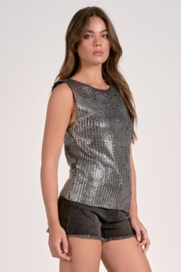 Metallic Crewneck Sweater
