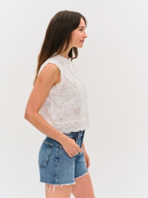 Wren Eyelet Scalloped Top