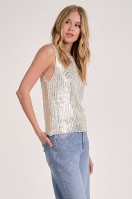 Metallic Crewneck Sweater