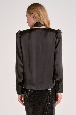 Long Sleeve Scarf Blouse