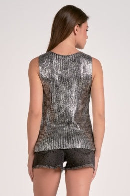 Metallic Crewneck Sweater