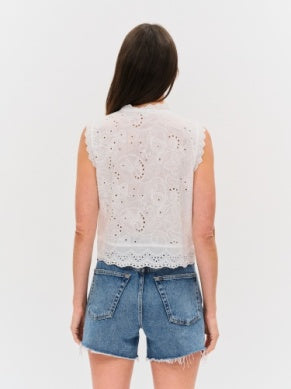 Wren Eyelet Scalloped Top