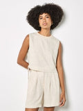 Ribbed Neck Side Tie Top