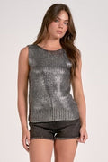Metallic Crewneck Sweater