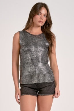 Metallic Crewneck Sweater