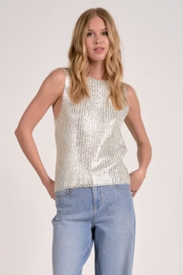 Metallic Crewneck Sweater