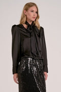Long Sleeve Scarf Blouse