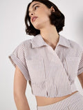 Stripe Seersucker Crop Top